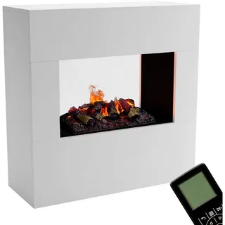 GLOW FIRE Elektrokamin Goethe Wasserdampf Kamin, Elektrischer Kamin, Wasserdampfkamin mit 3D Feuer und Knisterfunktion weiß