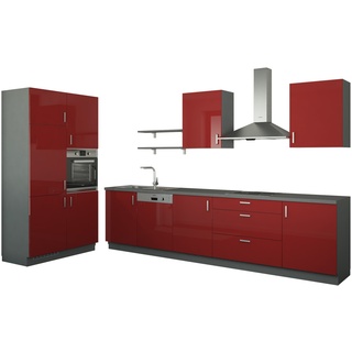 Küchenzeile ohne Elektrogeräte  Usedom , rot