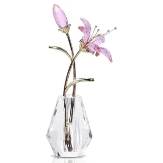 Omgoods – Handgefertigte Kristall-Lilienblume mit Vase zur Dekoration