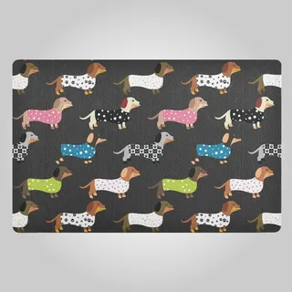 Fußmatte Innen 50x80cm, Niedlicher Dackel Hund Fußmatte Schmutzfänger Rutschfest Waschbar Eingangsteppich Matte Willkommen Matte für Haustür Hintertür Eingang Terrasse Garten Haustiere