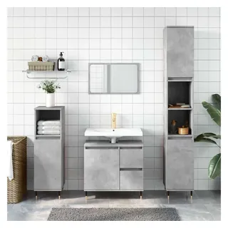 vidaXL Badschrank Betongrau 65x33x60 cm Holzwerkstoff