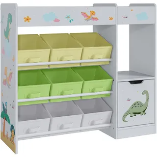 [en.casa] Kinderregal Søndreland 80 x 90 x 30 cm - gelb/grün