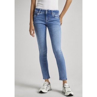 Slim-fit-Jeans PEPE JEANS "Jeans SLIM LW" Gr. 29, Länge 32, blau (lt powerfl w) Damen Jeans Röhrenjeans