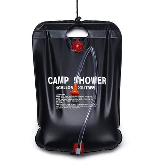 Camping Dusche 20 Liter | Tragbare Outdoordusche | Solardusche für Camper und Naturliebhaber | Reisedusche - Gartendusche | Wassertasche [schwarz]...