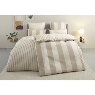 OTTO home Sari Gestreift Beige 200 x 200 cm + 2 x 80 x 80 cm