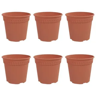 vidaXL Runder Blumentopf Ø 19 x 16 cm Ziegelrot