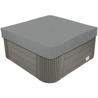 BaCover Schutzhülle Rechteckige für SPA Whirlpoolabdeckungen 210D Oxford-Gewebe Wasserdicht Garten Whirlpool Abdeckung, Schutz vor Wind UV schützende,Grau,207x207x30cm