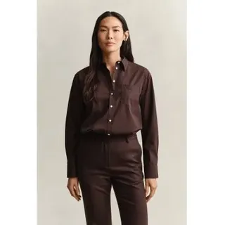 Gant für Damen. 4300212 Klassisches Popeline-Hemd Relaxed Fit braun (42), Lässig, Baumwolle, Langarm