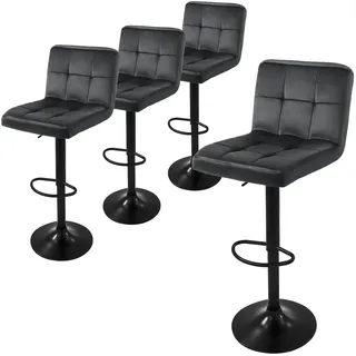 ML-Design Barhocker 4er Set 63-83 cm Grau