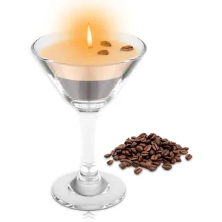 Espresso Martini Kerze Kaffee Duftkerzen mit Natürliche Sojawach Baumwollkern Duftkerze Coffee Martini Kerzenglas für Frauen Männer Kaffeeliebhaber