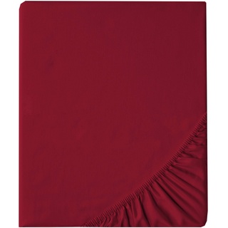 aqua-textil Luxury Bettwäsche zum Kombinieren 90 x 200 cm Spannbettlaken Bordeaux rot Baumwolle Mako Satin Bettlaken