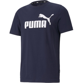 PUMA Herren Ess Logo Tee T shirt, Peacoat, M EU
