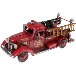 Unbekannt Feuerwehr Auto Metall 30 cm mit Spardose Oldtimer Nostalgie Blech Löschwagen Modell Wagen LKW