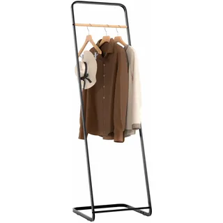 WOLTU Kleiderständer für Schlafzimmer Garderobenständer Metall Kleiderstange für Mäntel, Schwarz 40x40x140 cm (BxTxH)