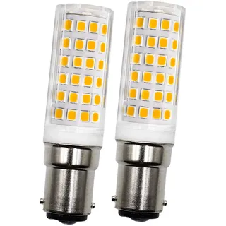 B15d LED Dimmbar 7W Ersatz für Osram Halolux Ceram 75W B15D Halogenlampe,Warmweiß 3000K,700LM, Doppelkontakt, AC 220V,Leuchtmittel Bajonettfassung LED B15d Warmweiss, 2er-Set