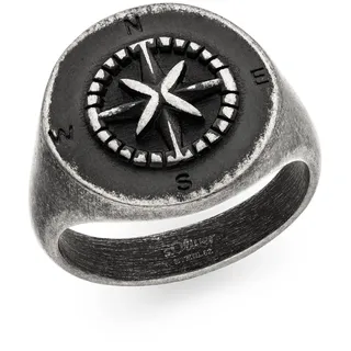 s.Oliver Kompass Ring Edelstahl grau Gr. 66