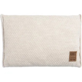 KNIT FACTORY - Jesse Kissen - Beige - 60x40 cm | Sofakissen mit Füllung und Bezug - Couchkissen - Zierkissen - Gestrickter Dekokissen - Zeitloses Design