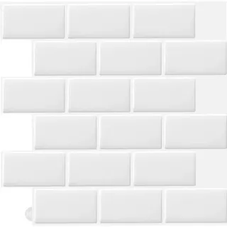 10 Stück Weiße 3d-klebe-wandfliesenaufkleber Für Küche Und Badezimmer (30,5 X 30,5 Cm)