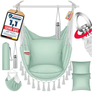 Kesser, Hängesessel, Hängesessel mit 2 Kissen Getränkehalter & Bücherfach Belastbar bis 150 kg (150 kg)