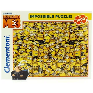 Clementoni 39408 Impossible Puzzle Minions – Puzzle 1000 Teile ab 9 Jahren, Erwachsenenpuzzle mit Wimmelbild, herausforderndes Geschicklichkeitsspiel für die ganze Familie