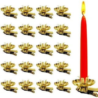 Famanu Kerzenhalter Set von 20 für Weihnachtsbaum - traditionelle Kerzenhalter mit Clip