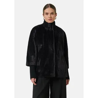comma Funktionsjacke Outdoor-Jacke Cape aus Teddyplüsch mit Strickdetails schwarz 44 EU