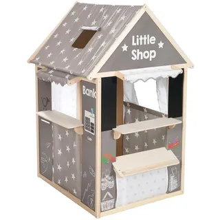 Spielhaus für Kinder Kaufladen Bank Kaspertheater Holz MDF mit Spielelementen