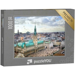 puzzleYOU Puzzle Beeindruckendes Rathaus von Hamburg, Deutschland, 1000 Puzzleteile, puzzleYOU-Kollektionen Hamburg, Deutsche Städte
