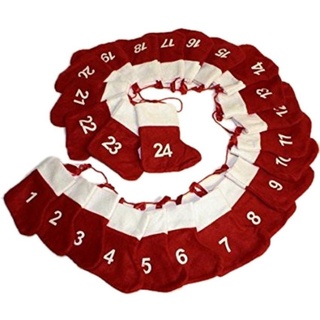 HAAC Adventskalender Advent Girlande mit 24 Socken Filz Größe je Socken 18x20 cm