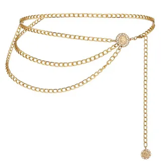 Coonoor Taillengürtel Damen Concho Kettengürtel taillenkette Taille Gürtel Verstellbarer Metall Western Cowgirl Gürtel
