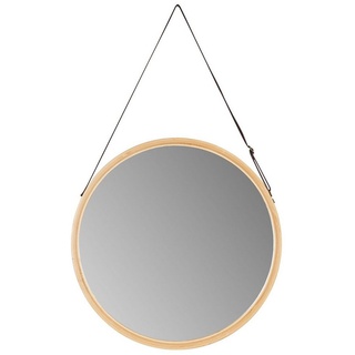 Levandeo® Wandspiegel, Spiegel 38cm Rund Bambus Holz Wandspiegel Flurspiegel Wanddeko Deko