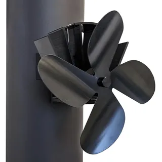FireFix Ofenventilator 4-flügelig für das Rauchrohr 18 x 18,7 x 7 cm Schwarz