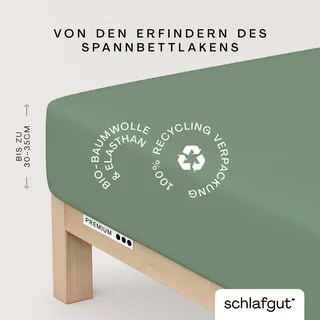 schlafgut Premium Baumwolle 90 x 190 - 100 x 220 cm green mid