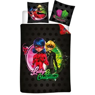 Miraculous - Ladybug Bettwäsche Set Poly-Baumwolle Decke & Kissenbezug 140x200 + 65x65 cm
