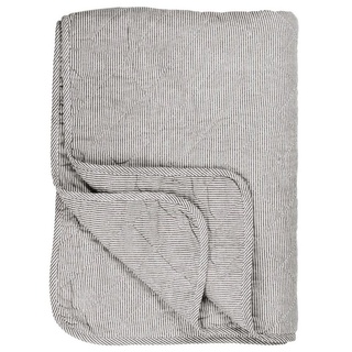 Wohndecke Decke Quilt Tagesdecke Überwurf Gestreift Grau Weiß Ib Laursen 0788-16, Ib Laursen