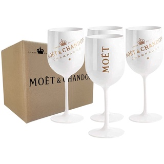 alslovkar Moët & Chandon Ice Imperial Champagne Glasses, 480ml Set of 4 Champagne Flutes, Wine Party Moet Glasses(4-Weiß)