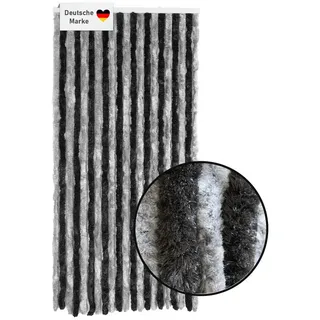 Lemodo Flauschvorhang 90x200cm anthrazit-schwarz, Fliegenschutz, Türvorhang Wohnwagen