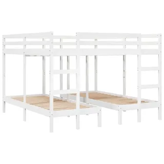 vidaXL Etagenbett Dreifach 200 x 200/80 x 200 cm Kiefer massiv weiß