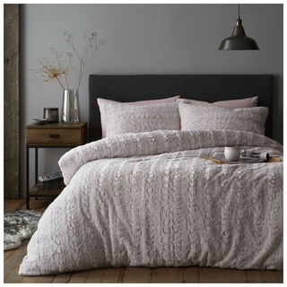 Teddy-Fleece-Bettbezüge für Doppelbett, kuschelig, warm, Kunstfell-Bettwäsche, kuschelig, flauschig, Blush Pink