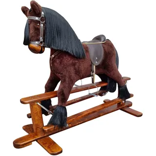 Klassisches braunes Schaukelpferd Wippgestell Wipppferd Schaukelpony Holzpferd