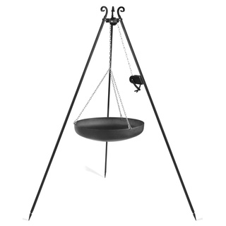 Schwenkgrill Wok LISSA am Dreibein, 180 cm Höhe, Rohstahl, in verschiedenen Größen + Kurbel