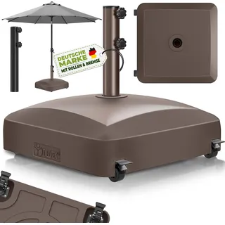 tillvex Schirmständer Granit/Kunststoff/Metall 37 Liter Braun