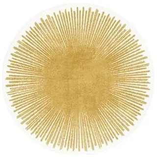 Teppich Rund Goldenes Muster Kurzflor Teppich Wohnzimmer Schlafzimmer,Gemütlich Und Pflegeleicht,Waschbare Anti-Rutsch Badteppich Rund 60 cm