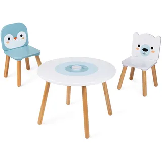 Kindersitzgruppe JANOD "Arktis" Sitzmöbel-Sets Gr. B/H/T: 60 cm x 47 cm x 60 cm, weiß (weiß, blau) Kinder Sitzgruppen