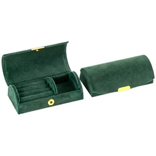 Ypkia Schmuckkästchen Klein Samt Reise Schmuckschatulle für Ringe Ohrringe Jewelry Schmuckaufbewahrung Schmuckbox für Mädchen Damen (Grün)