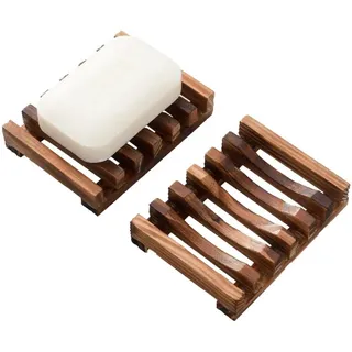 Seifenschale Aus Holz Für Die Dusche, 2er-set Seifenschalen, Selbstentleerende Seifenschale Fürs Badezimmer, Selbstgemachter Seifenschutz, Natürliche Seifenschale