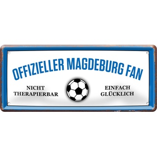 schilderkreis24 – Fußballschild “Offizieller Magdeburg Fan“ Deko Garage Artikel Sport Verein Geschenkidee Club Weihnachten Fußball Fan Liebhaber Begeisterte 28x12 cm