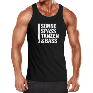 MoonWorks Herren Tanktop Techno Festival Party - Sonne Spaß Tanzen und Bass - Muskelshirt Achselshirt - XL