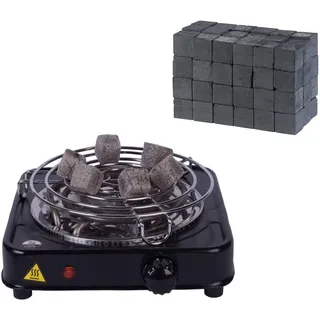 DIAMOND HOOKAH Shisha Kohleanzünder elektrisch für Shisha Kohle + 1 KG Kohle - 5 Stufen Hitze, Kohlen Ofen, Kohlenanzünder elektrisch - 1000 Watt