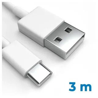 Justcom Samsung Galaxy Buddy USB-Kabel, USB-C, USB-A (300 cm), Schnellladekabel, Datenkabel, Handy, Tablet weiß